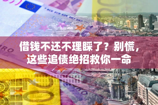 武汉借钱不还不理睬了？别慌，这些追债绝招救你一命